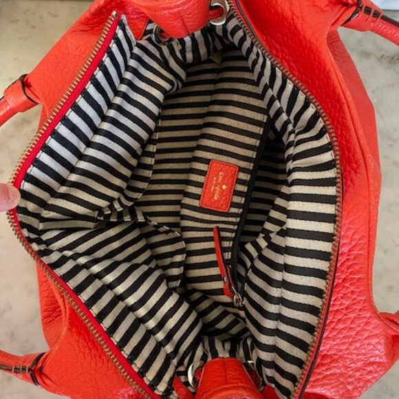 KATE SPADE Orange Leather Stevie Southport Avenue Flame Satchel - Picture 11 of 17